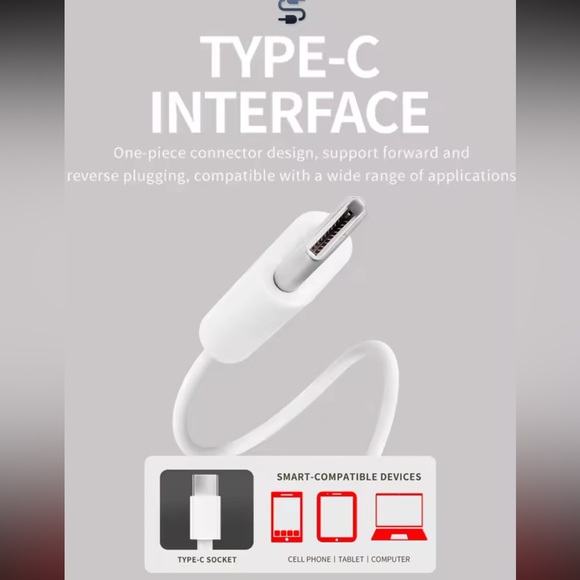 NWT - EARBUDS - USBC White Wired Earbuds with USB-C Connector headphones - Picture 4 of 4